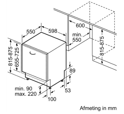 inbouwmaten vaatwasser keuken